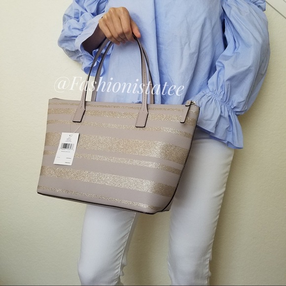 NWT KATE SPADE NEW YORK HANI HAVEN LANE STRIPE BAG - Picture 3 of 8